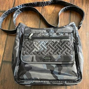 Lug Hopscotch Crossbody Black Camo